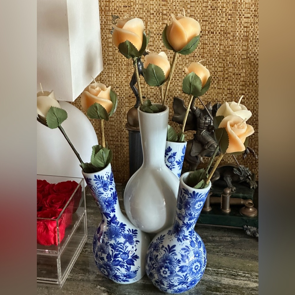 RareDELFT Tulip Vase Holland.Fully handpainted in pyramid style 4in1 H-11”,W-22”